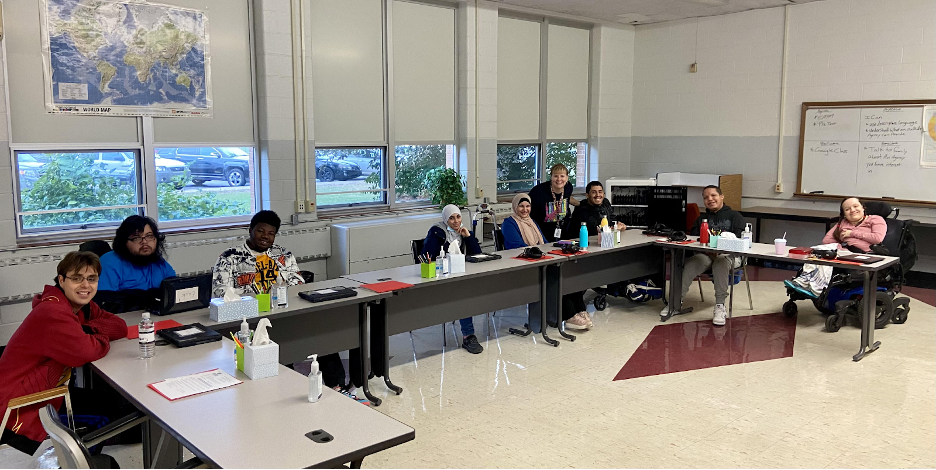 Secondary EL teacher Suzi Evans working with the EL students in TSD’s PAES program